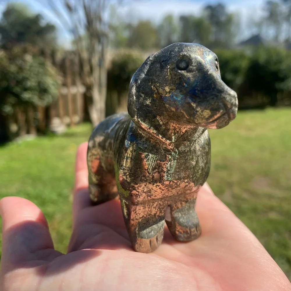 Pyrite Daschund Figurine